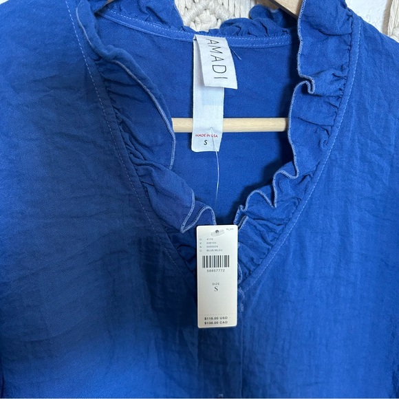 Anthropologie Amadi Ruffle Blouse Button Front NWT Women’s Small - Picture 8 of 12